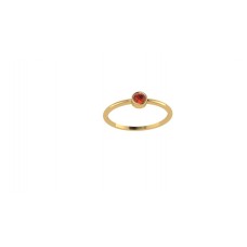 Ring Gold Yellow Red Round Ruby 18K 9K 14K INDIA Ring Size 13.5 Gem Stone Women Handmade Real Natural D672 (Yellow Gold, 14K)